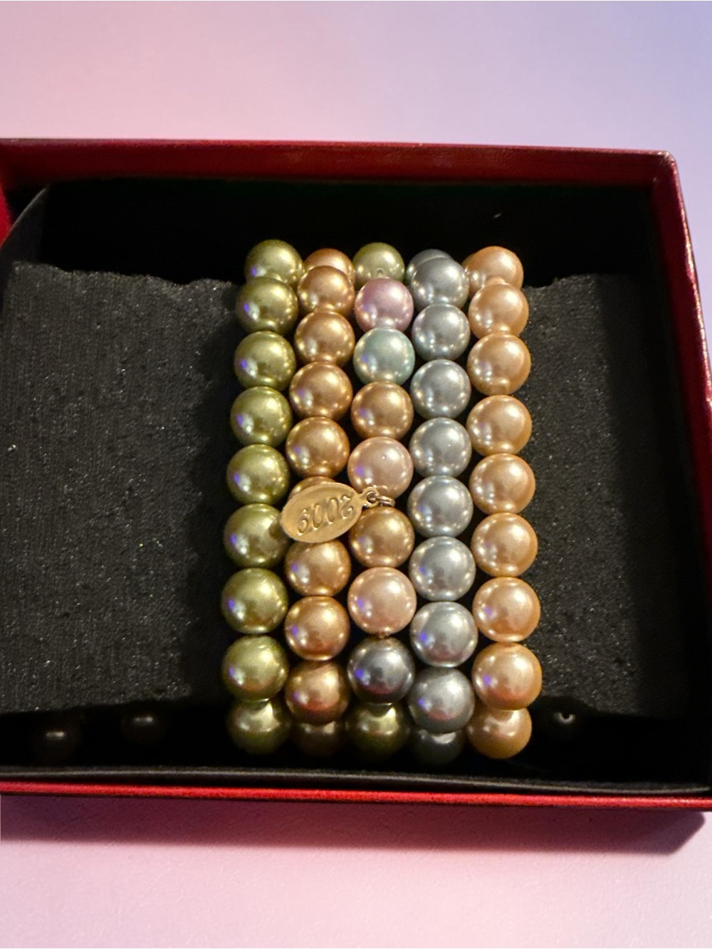 Kenneth Jay Lane 2009 First Lady Multicolor Faux Pearl Bracelet Collection 5 Pc.